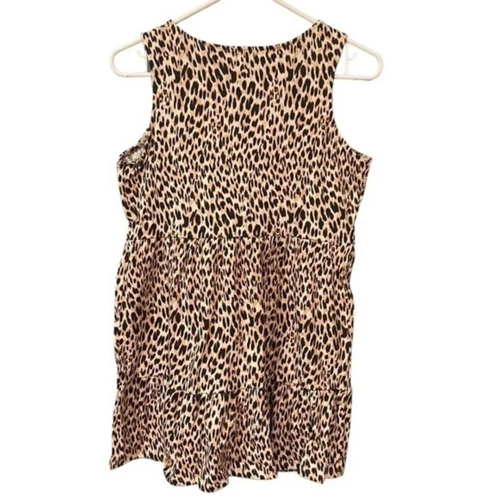 Love Fire Girls Leopard Print Tiered Knit Tank Dress. NWT. Large